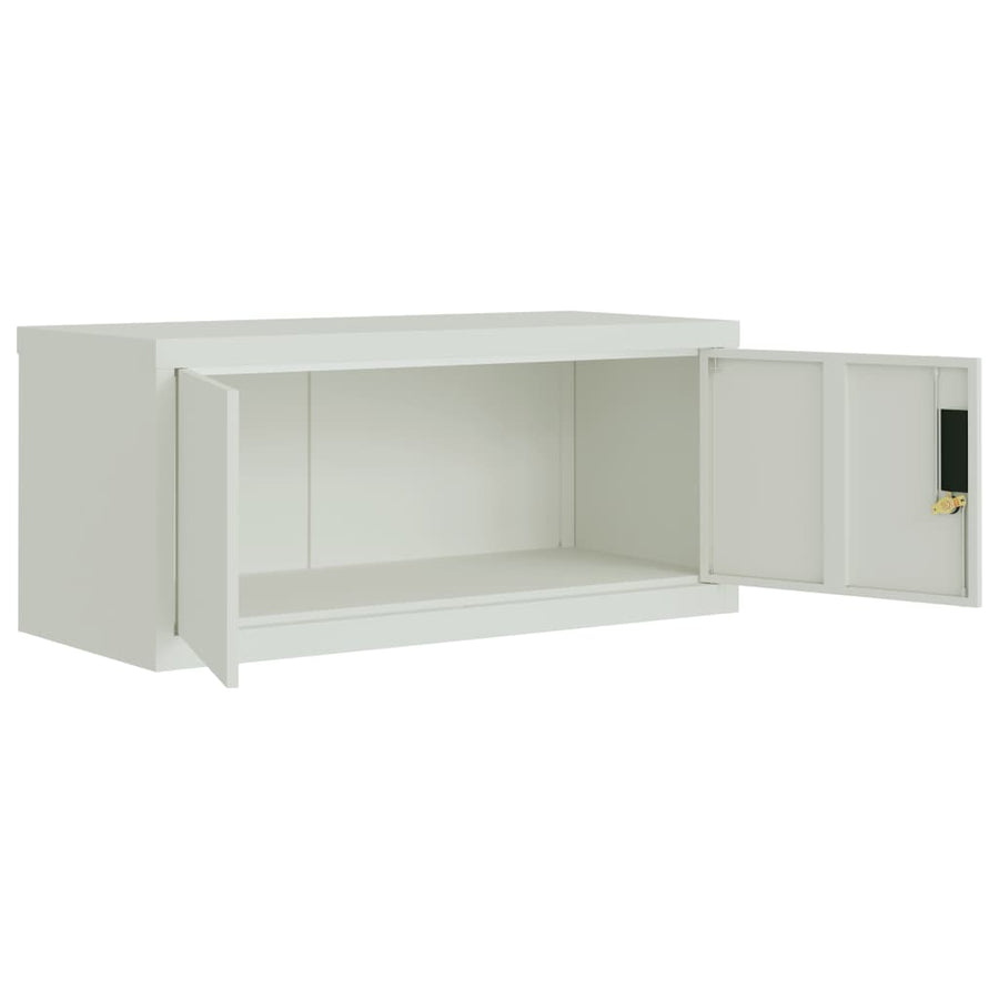 Archiefkast 90X40X220 Cm Staal Lichtgrijs