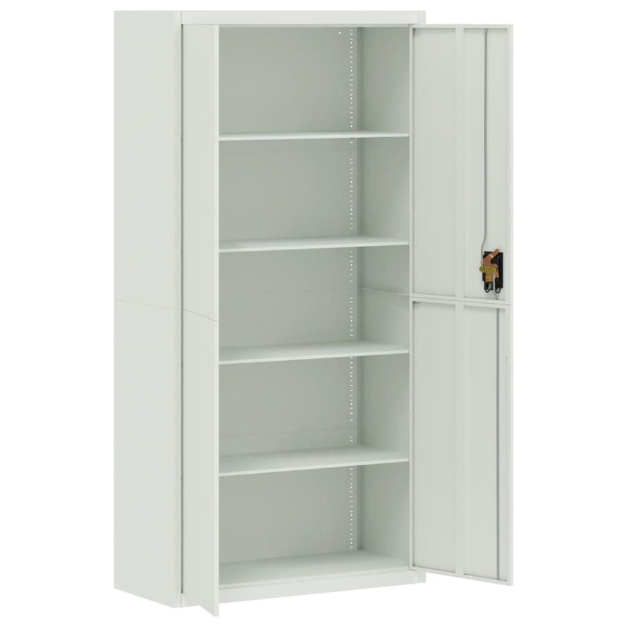 Archiefkast 90X40X220 Cm Staal Lichtgrijs