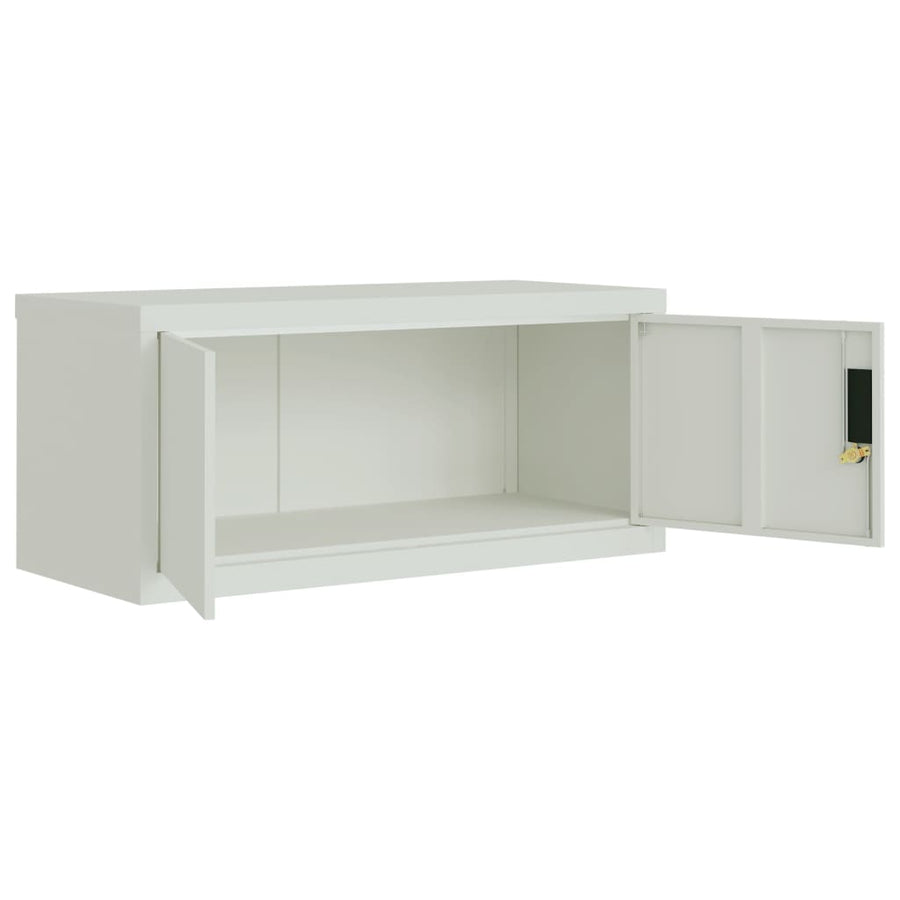 Archiefkast 90X40X240 Cm Staal Lichtgrijs