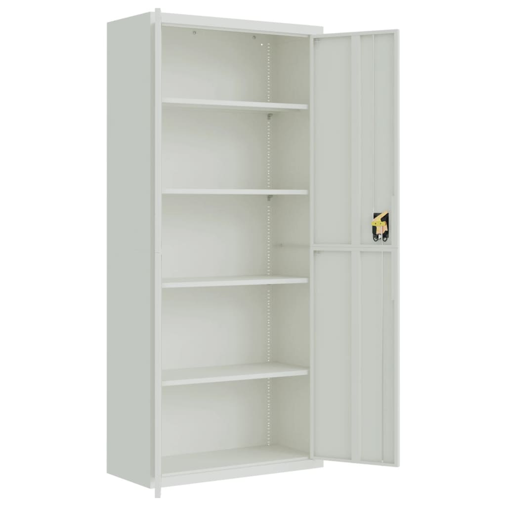 Archiefkast 90X40X240 Cm Staal Lichtgrijs