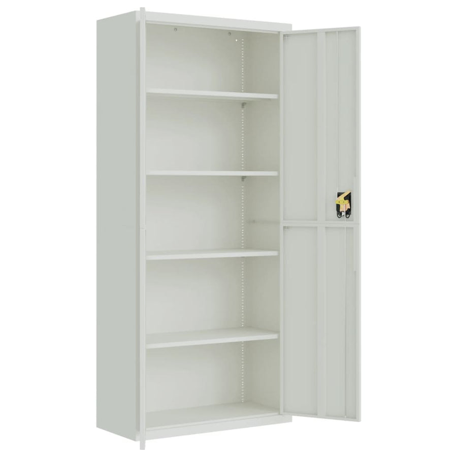 Archiefkast 90X40X240 Cm Staal Lichtgrijs