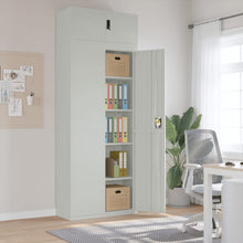 Archiefkast 90X40X240 Cm Staal Lichtgrijs
