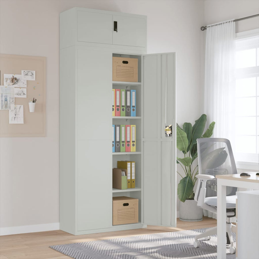 Archiefkast 90X40X240 Cm Staal Lichtgrijs