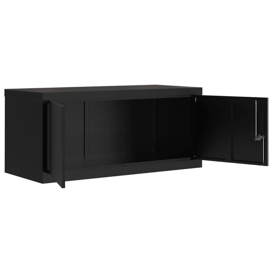 Archiefkast Staal 90 x 40 x 130 cm Zwart