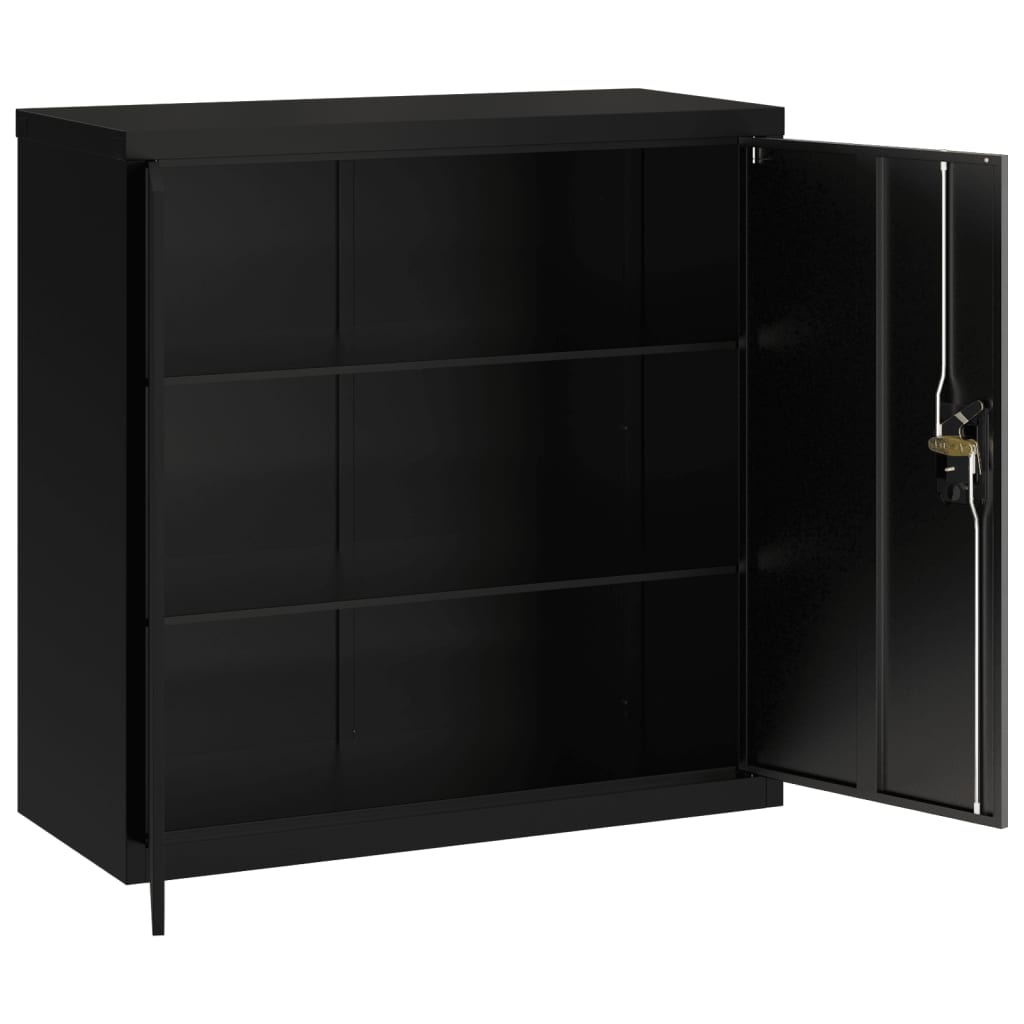 Archiefkast Staal 90 x 40 x 130 cm Zwart