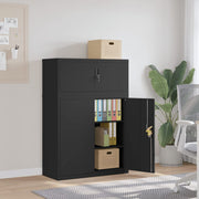 Filing cabinet 90x40x130 cm steel black