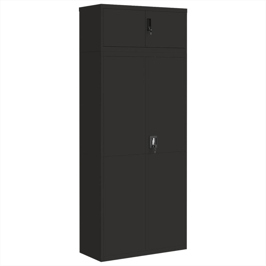 Archiefkast Staal 90 x 40 x 220 cm Zwart