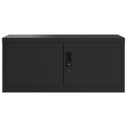 Archiefkast Staal 90 x 40 x 220 cm Zwart