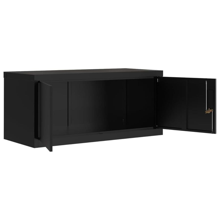 Archiefkast Staal 90 x 40 x 220 cm Zwart