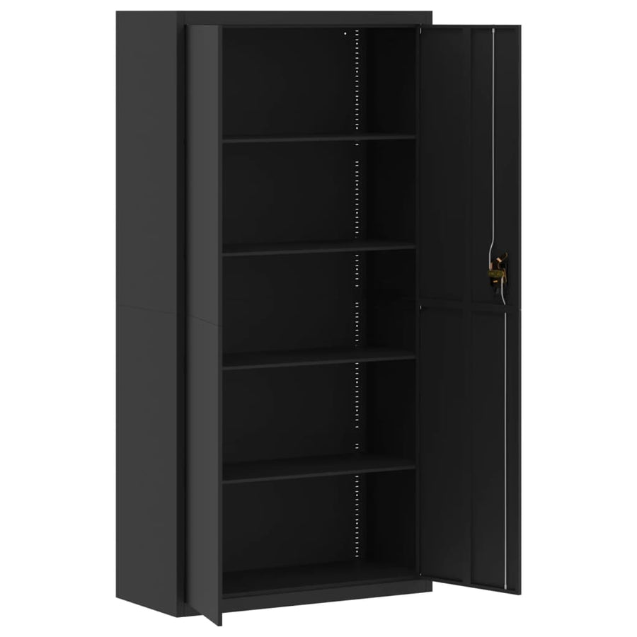 Archiefkast Staal 90 x 40 x 220 cm Zwart