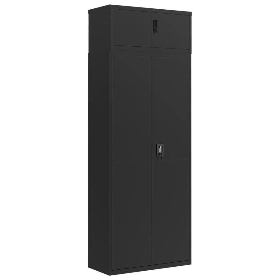 Archiefkast Staal 90 x 40 x 240 cm Zwart