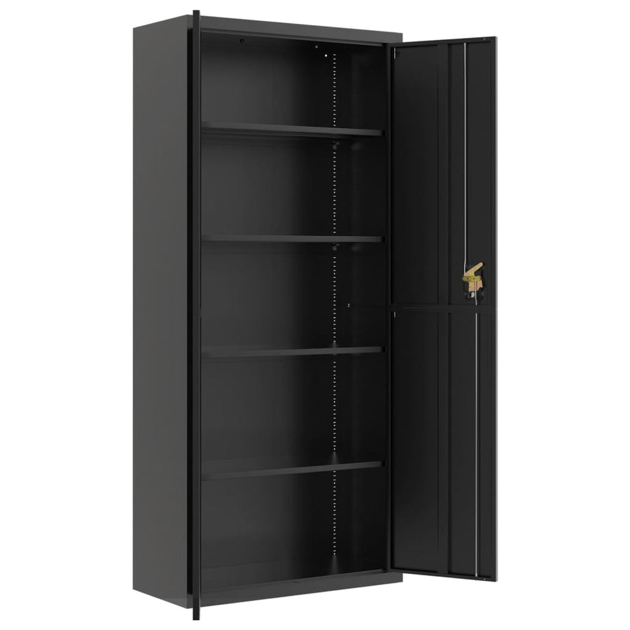 Archiefkast Staal 90 x 40 x 240 cm Zwart