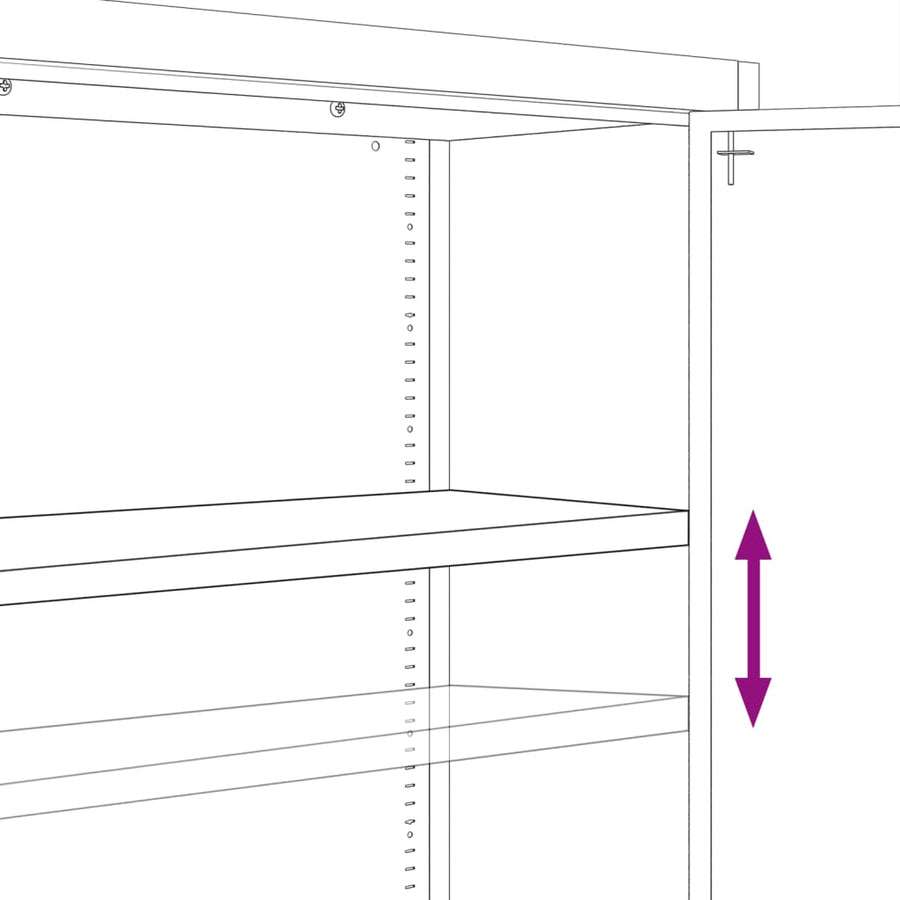 Archiefkast 90X40X130 Cm Staal Antracietkleurig