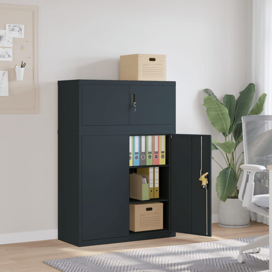 Archiefkast 90X40X130 Cm Staal Antracietkleurig