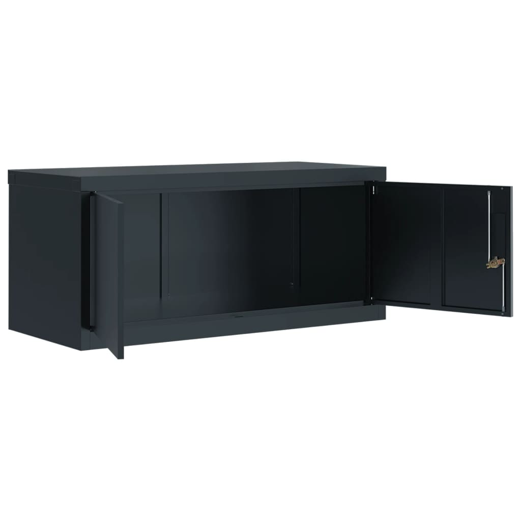 Archiefkast 90X40X145 Cm Staal Antracietkleurig