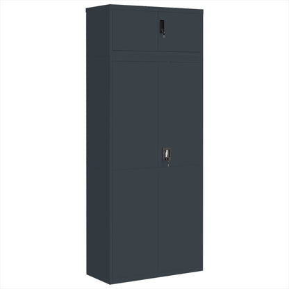 Archiefkast 90X40X220 Cm Staal Antracietkleurig