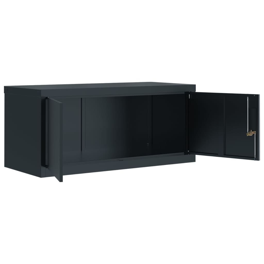 Archiefkast 90X40X220 Cm Staal Antracietkleurig