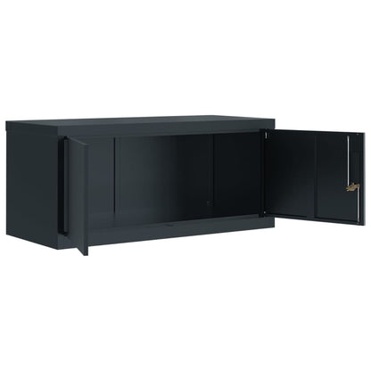 Archiefkast 90X40X220 Cm Staal Antracietkleurig