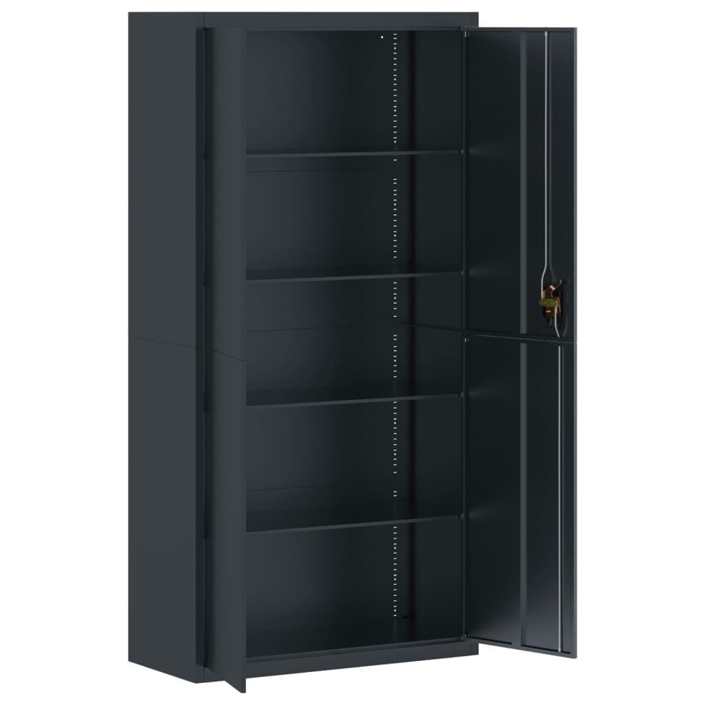 Archiefkast 90X40X220 Cm Staal Antracietkleurig