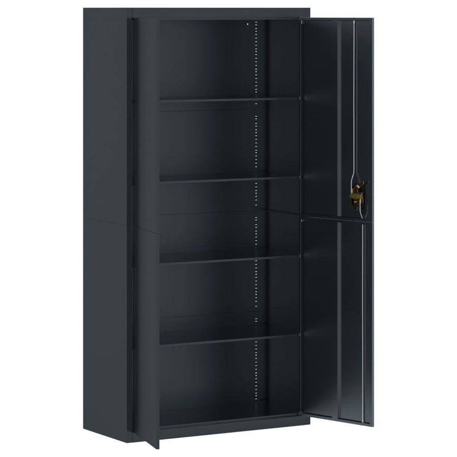 Archiefkast 90X40X220 Cm Staal Antracietkleurig