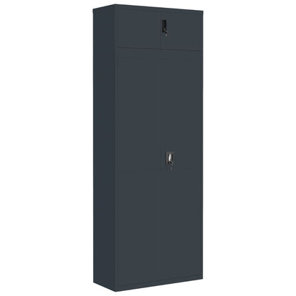 Archiefkast 90X40X240 Cm Staal Antracietkleurig