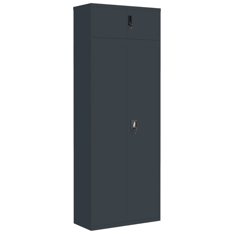 Archiefkast 90X40X240 Cm Staal Antracietkleurig