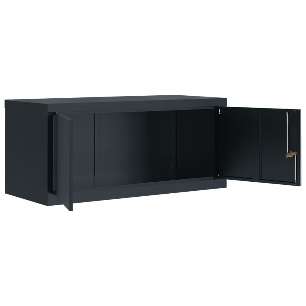 Archiefkast 90X40X240 Cm Staal Antracietkleurig