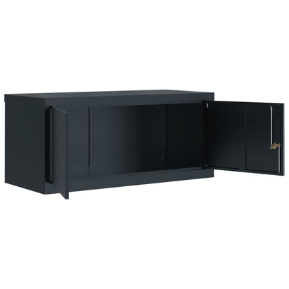 Archiefkast 90X40X240 Cm Staal Antracietkleurig