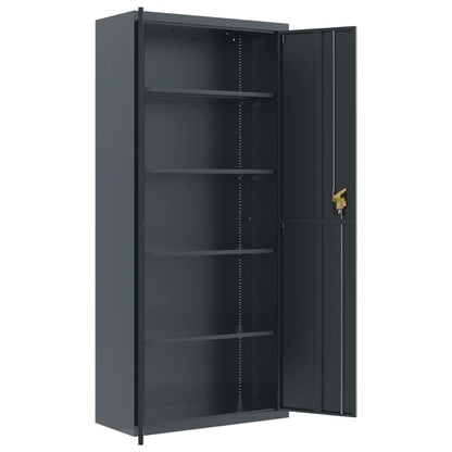 Archiefkast 90X40X240 Cm Staal Antracietkleurig