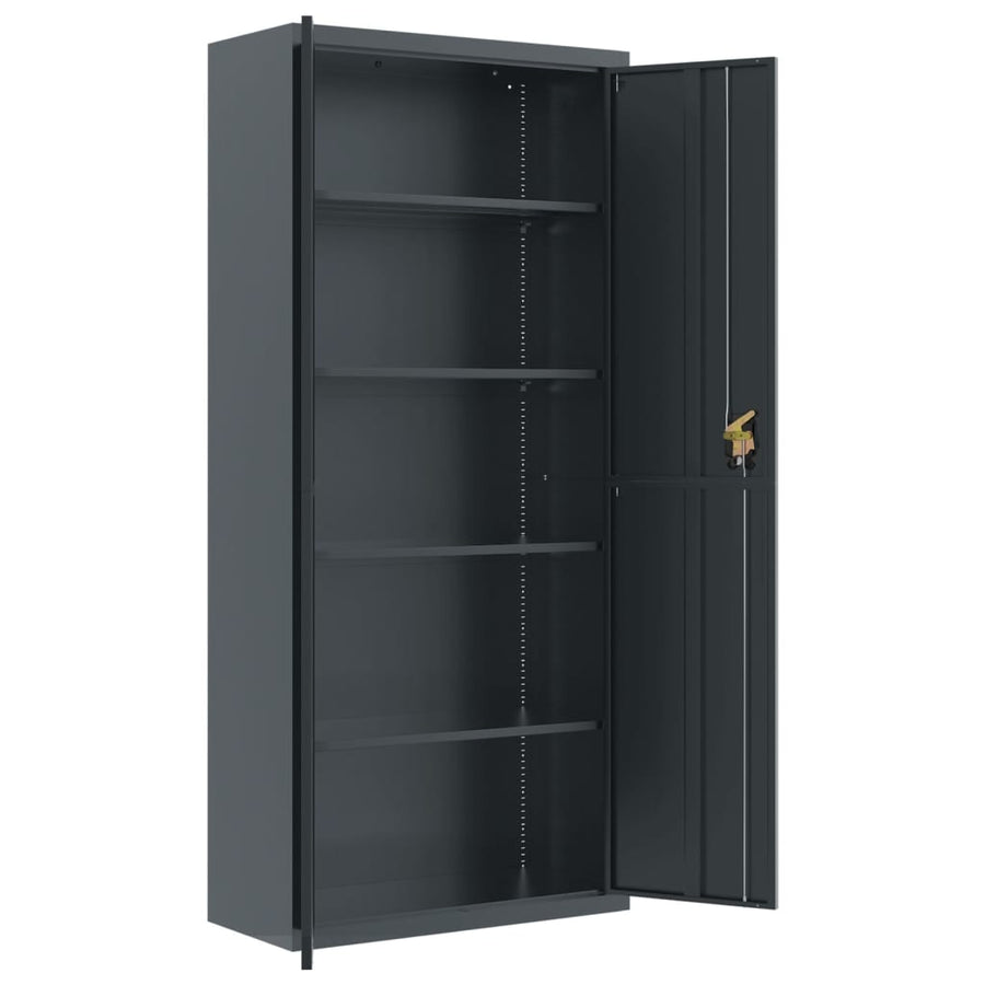 Archiefkast 90X40X240 Cm Staal Antracietkleurig
