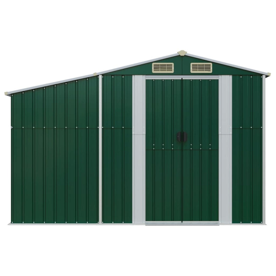 Tuinschuur Gegalvaniseerd Staal 277 x 93 x 179 cm Groen