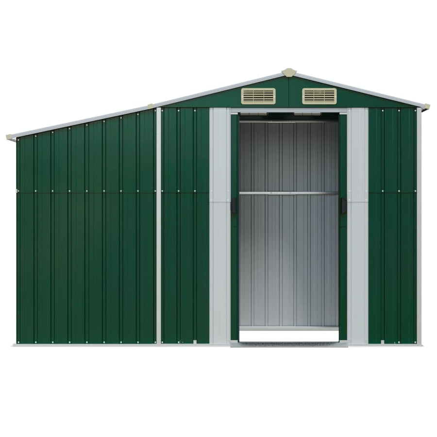 Tuinschuur Gegalvaniseerd Staal 277 x 93 x 179 cm Groen