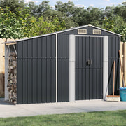Garden Shed 277x93x179 cm Galvanized Steel Anthracite