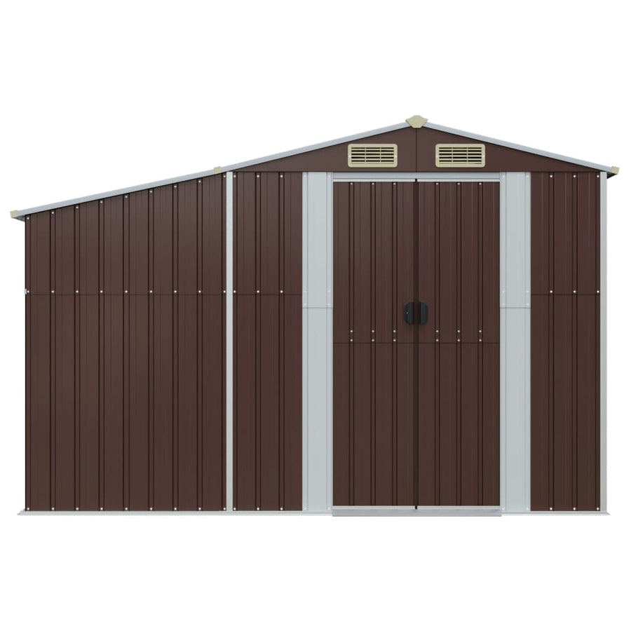 Tuinschuur 277X93X179 Cm Gegalvaniseerd Staal Bruin