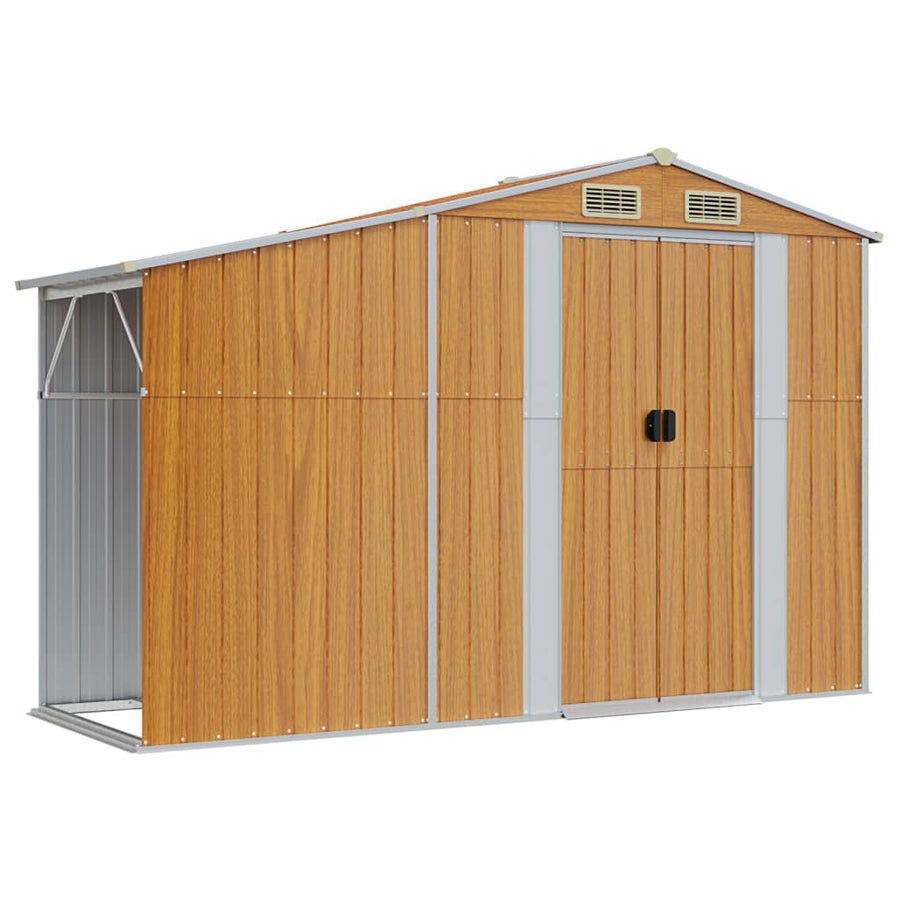 Tuinschuur 277X93X179 Cm Gegalvaniseerd Staal Bruin