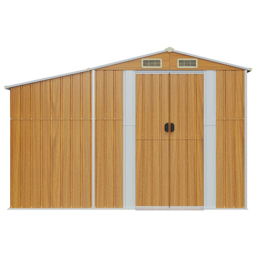 Tuinschuur 277X93X179 Cm Gegalvaniseerd Staal Bruin