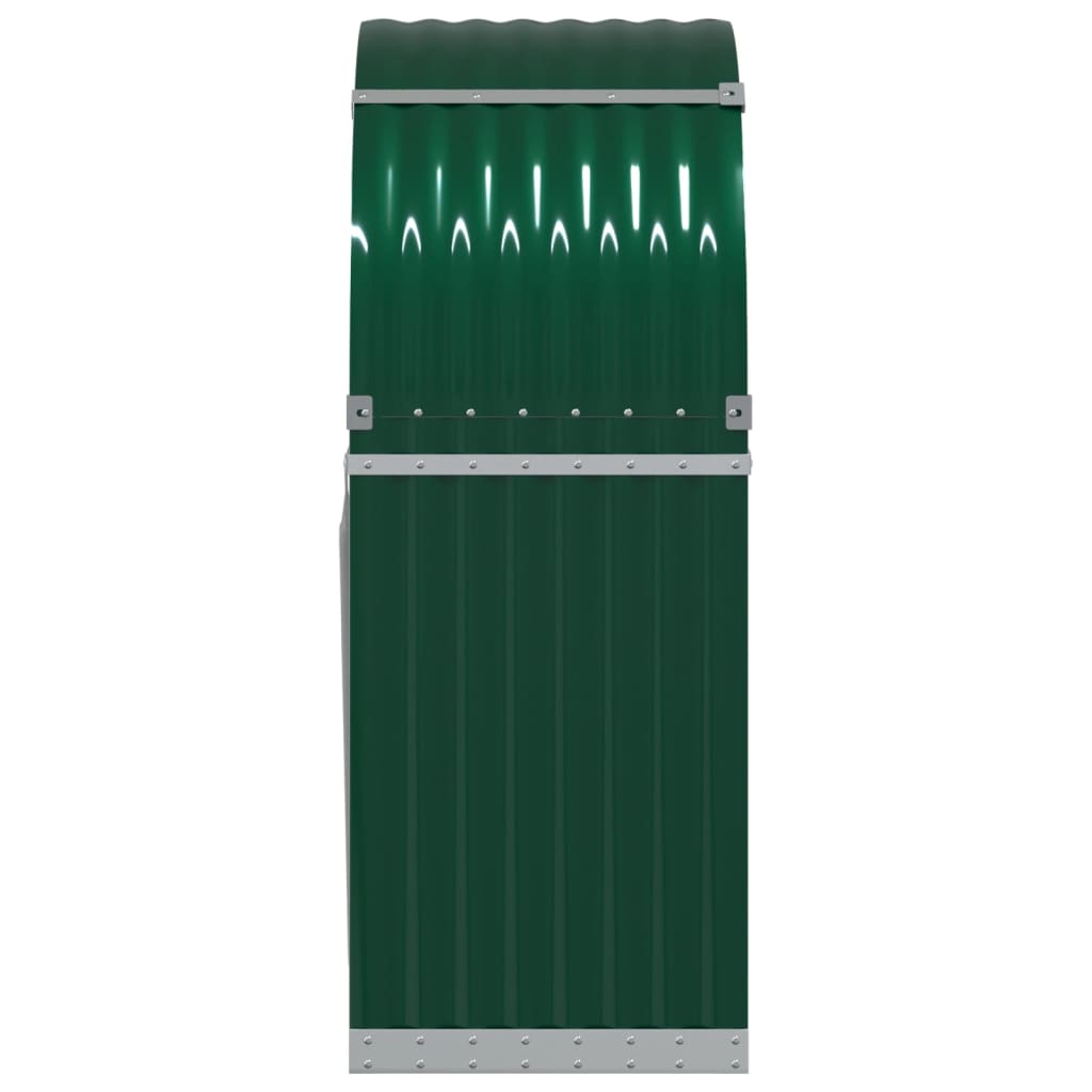 Haardhoutopslag 80x45x120 cm gegalvaniseerd staal groen