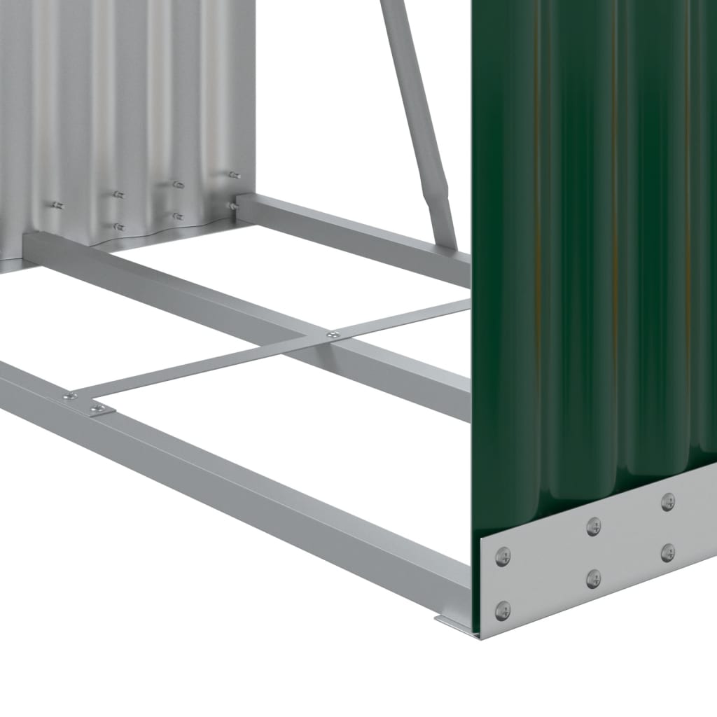 Haardhoutopslag 80x45x120 cm gegalvaniseerd staal groen