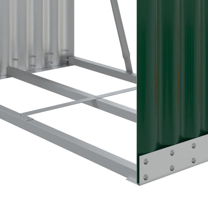 Haardhoutopslag 80x45x120 cm gegalvaniseerd staal groen