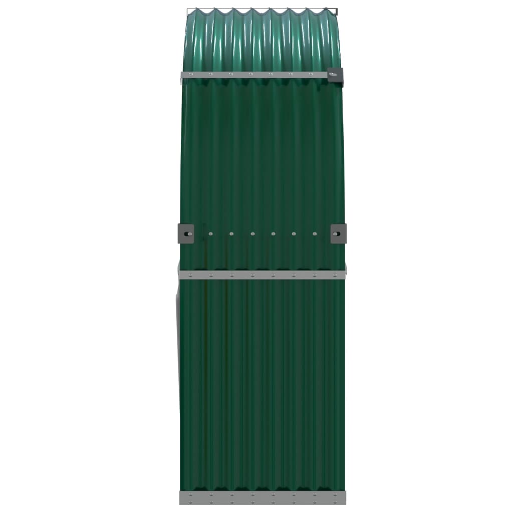 Haardhoutopslag 120x45x140 cm gegalvaniseerd staal groen