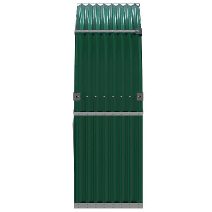 Haardhoutopslag 120x45x140 cm gegalvaniseerd staal groen