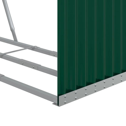 Haardhoutopslag 120x45x140 cm gegalvaniseerd staal groen