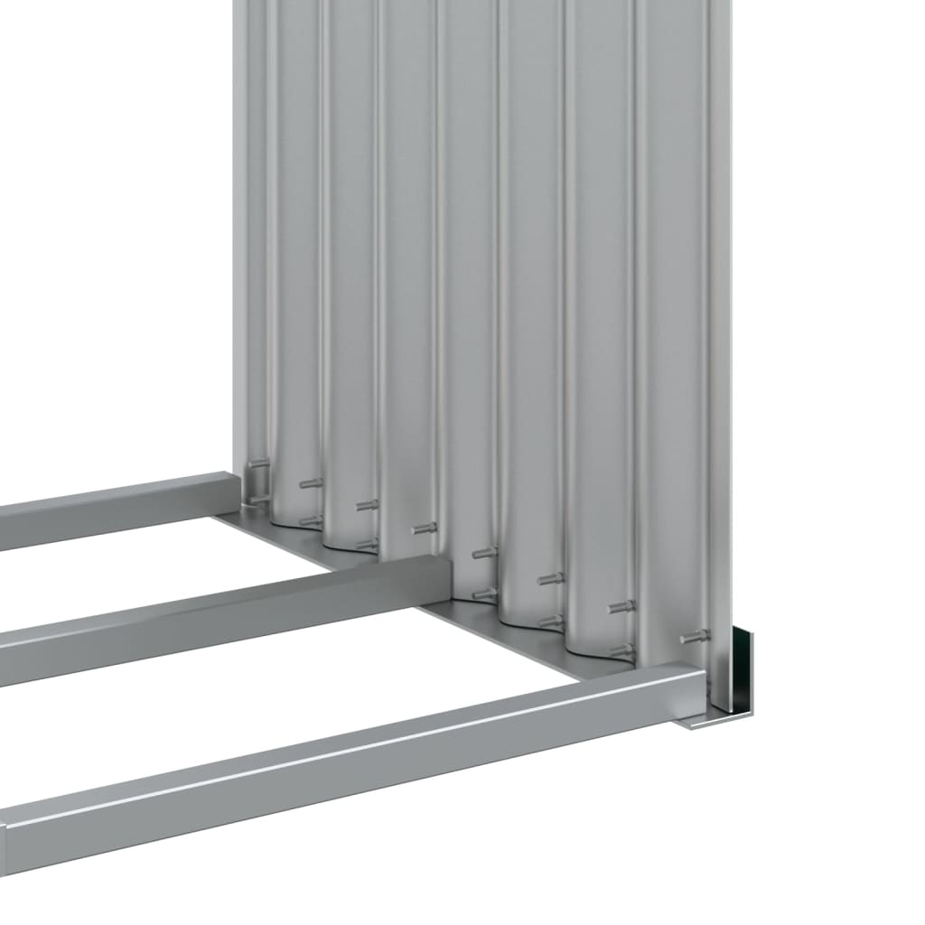 Haardhoutopslag 120x45x140 cm gegalvaniseerd staal groen