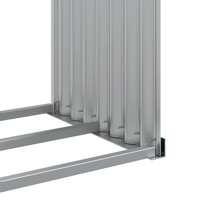Haardhoutopslag 120x45x140 cm gegalvaniseerd staal groen