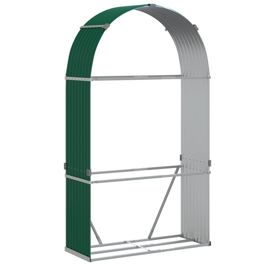 Haardhoutopslag Gegalvaniseerd Staal 120 x 45 x 210 cm Groen