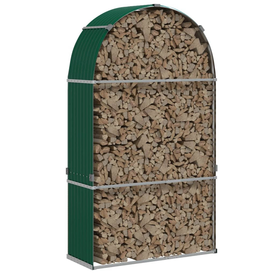 Haardhoutopslag Gegalvaniseerd Staal 120 x 45 x 210 cm Groen