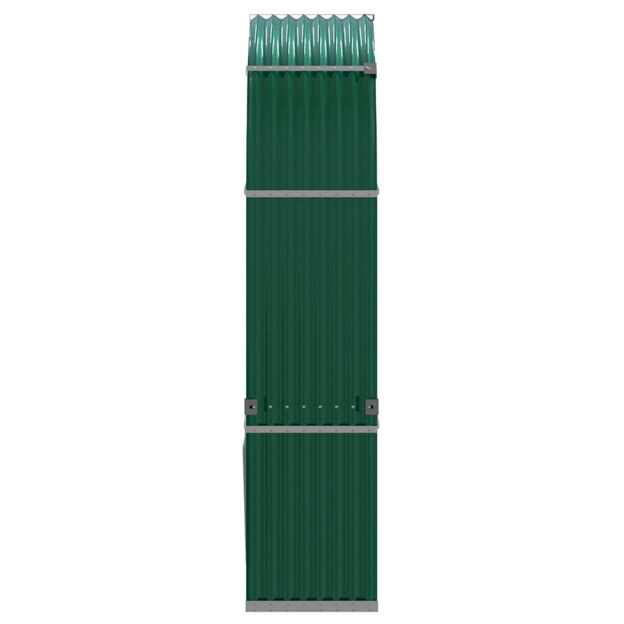 Haardhoutopslag Gegalvaniseerd Staal 120 x 45 x 210 cm Groen
