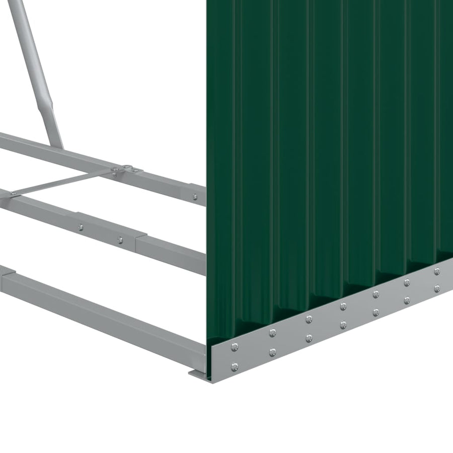 Haardhoutopslag Gegalvaniseerd Staal 120 x 45 x 210 cm Groen