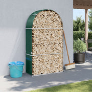 Haardhoutopslag 120x45x210 cm staal groen