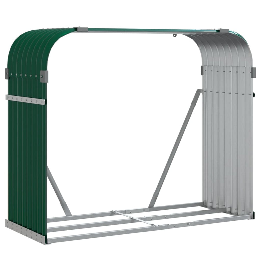 Haardhoutopslag Gegalvaniseerd Staal 120 x 45 x 100 cm Groen